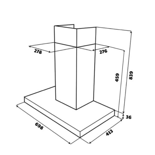 Máy hút mùi áp tường GrandX GX H70T81B 3 kich thuoc may hut mui ap tuong grandx gx h70t81b